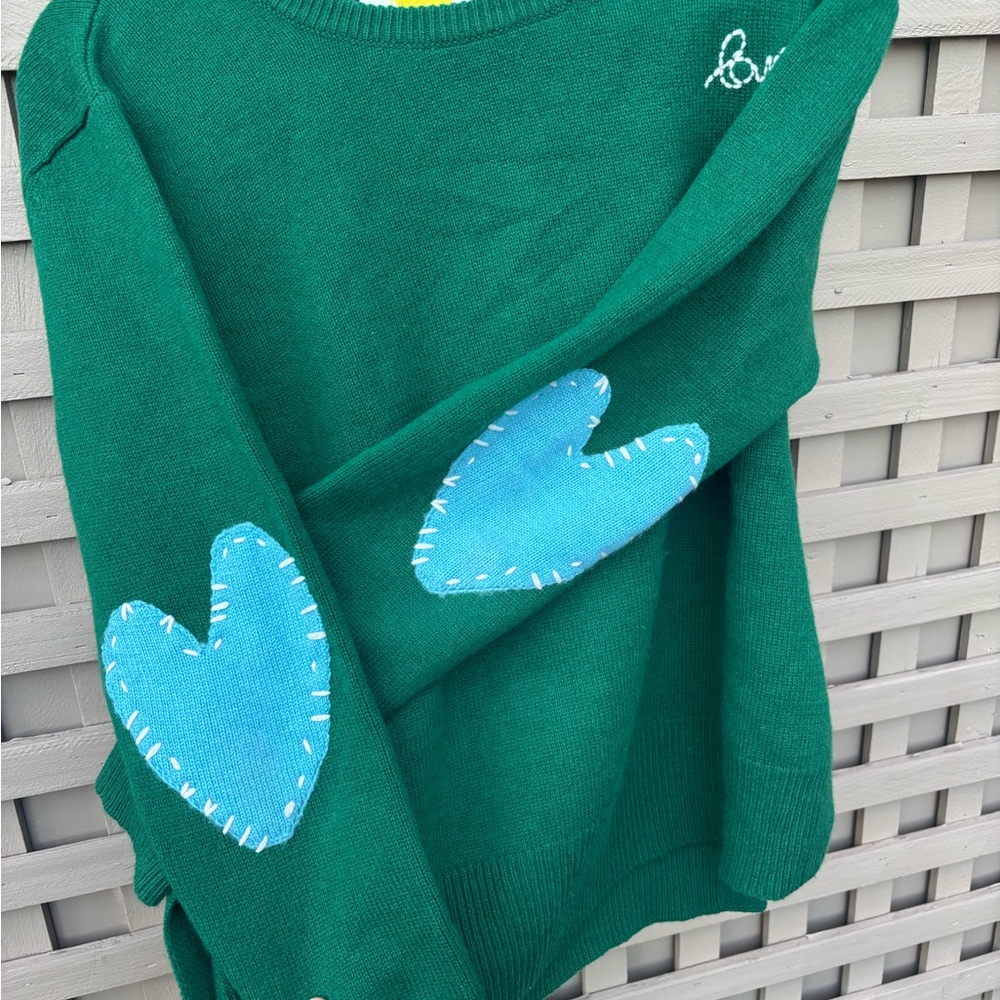 Kerri Rosenthal Emerald Green cashmere Crew Neck Sweater - Picture 2 of 8